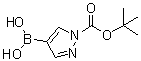 1-(叔丁氧羰基)吡唑-4-基硼酸分子结构 (CAS 1188405-87-9)