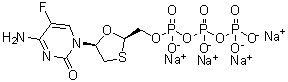 恩曲他滨三磷酸酯四钠盐分子结构 (CAS 1188407-46-6)
