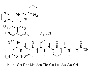 L-亮氨酰-L-丝氨酰-L-苯丙氨酰-L-蛋氨酰-L-天冬氨酰胺酰-L-苏氨酰-L-alpha-谷氨酰-L-亮氨酰-L-丙氨酰-L-丙氨酸分子结构 (CAS 1188512-97-1)