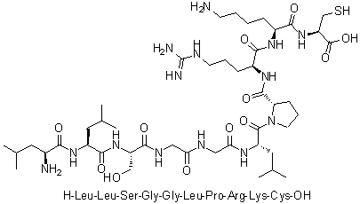 L-Leucyl-L-leucyl-L-serylglycylglycyl-L-leucyl-L-prolyl-L-arginyl-L-lysyl-L-cysteine molecular structure (CAS 1188513-01-0)