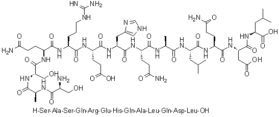 L-Seryl-L-alanyl-L-seryl-L-glutaminyl-L-arginyl-L-alpha-glutamyl-L-histidyl-L-glutaminyl-L-alanyl-L-leucyl-L-glutaminyl-L-alpha-aspartyl-L-leucine molecular structure (CAS 1188513-15-6)