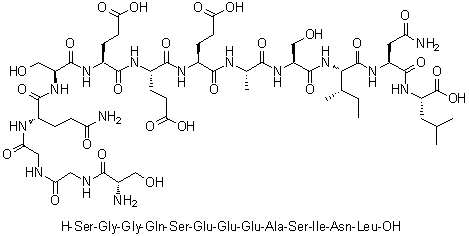 L-Serylglycylglycyl-L-glutaminyl-L-seryl-L-alpha-glutamyl-L-alpha-glutamyl-L-alpha-glutamyl-L-alanyl-L-seryl-L-isoleucyl-L-asparaginyl-L-leucine molecular structure (CAS 1188513-28-1)