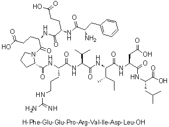 L-Phenylalanyl-L-alpha-glutamyl-L-alpha-glutamyl-L-prolyl-L-arginyl-L-valyl-L-isoleucyl-L-alpha-aspartyl-L-leucine molecular structure (CAS 1188513-49-6)