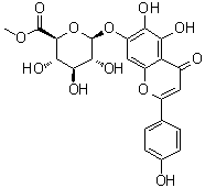 5,6-二羟基-2-(4-羟基苯基)-4-氧代-4H-1-苯并吡喃-7-基 beta-D-吡喃葡糖苷酸甲酯分子结构 (CAS 119262-68-9)