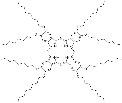 2,3,9,10,16,17,23,24-八(辛氧基)-29H,31H-酞菁分子结构 (CAS 119457-81-7)