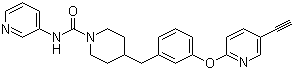 4-[[3-[(5-Ethynyl-2-pyridinyl)oxy]phenyl]methyl]-N-3-pyridinyl-1-piperidinecarboxamide molecular structure (CAS 1196109-53-1)