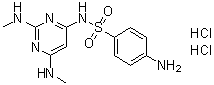 4-Amino-N-[2,6-bis(methylamino)-4-pyrimidinyl]benzenesulfonamide hydrochloride (1:2) molecular structure (CAS 1197333-95-1)