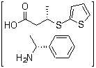 (3S)-3-(2-噻吩基硫基)丁酸和 (alphaR)-alpha-甲基苄胺的化合物分子结构 (CAS 1197375-23-7)