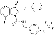 7-氟-2,3-二氢-3-氧代-2-[2-(2-吡啶基)乙基]-N-[[4-(三氟甲氧基)苯基]甲基]-1H-异吲哚-1-甲酰胺分子结构 (CAS 1198117-23-5)