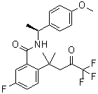 5-Fluoro-N-[(1S)-1-(4-methoxyphenyl)ethyl]-2-(4,4,4-trifluoro-1,1-dimethyl-3-oxobutyl)benzamide molecular structure (CAS 1198785-54-4)