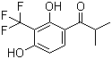 1-[2,4-二羟基-3-(三氟甲基)苯基]-2-甲基-1-丙酮分子结构 (CAS 1204737-93-8)