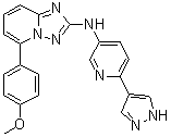 5-(4-甲氧基苯基)-N-[6-(1H-吡唑-4-基)-3-吡啶基]-[1,2,4]三唑并[1,5-a]吡啶-2-胺分子结构 (CAS 1206194-91-3)