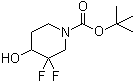 3,3-二氟-4-羟基-1-哌啶羧酸叔丁酯分子结构 (CAS 1209780-71-1)