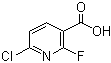 6-氯-2-氟-3-吡啶羧酸分子结构 (CAS 1211578-46-9)
