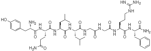 L-酪氨酰-L-谷氨酰胺酰-L-亮氨酰-L-亮氨酰甘氨酰甘氨酰-L-精氨酰-L-苯丙氨酰胺分子结构 (CAS 121185-80-6)