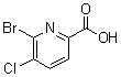 6-溴-5-氯-2-吡啶羧酸分子结构 (CAS 1214328-42-3)