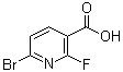 6-溴-2-氟-3-吡啶羧酸分子结构 (CAS 1214345-17-1)