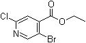 5-溴-2-氯异烟酸乙酯分子结构 (CAS 1214346-11-8)