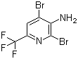 2,4-二溴-6-(三氟甲基)-3-吡啶胺分子结构 (CAS 1214365-67-9)