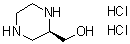 (2R)-2-哌嗪甲醇二盐酸盐分子结构 (CAS 1217482-26-2)