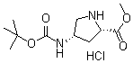 (2S,4S)-4-叔丁氧羰基氨基吡咯烷-2-甲酸甲酯盐酸盐分子结构 (CAS 1217779-15-1)