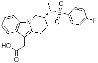 (7R)-7-[[(4-氟苯基)磺酰基]甲基氨基]-6,7,8,9-四氢吡啶并[1,2-a]吲哚-10-乙酸分子结构 (CAS 1218918-62-7)