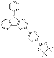 9-苯基-3-[4-(4,4,5,5-四甲基-1,3,2-二氧硼杂环戊烷-2-基)苯基]-9H-咔唑分子结构 (CAS 1219956-30-5)