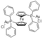 (1,1'-双(二苯基膦)二茂铁)二氯化二金分子结构 (CAS 122092-51-7)