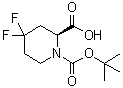 (2S)-4,4-二氟-1,2-哌啶二甲酸 1-叔丁酯分子结构 (CAS 1221793-42-5)