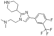 4-[4-氟-3-(三氟甲基)苯基]-N,N-二甲基-2-(4-哌啶基)-1H-咪唑-1-乙胺分子结构 (CAS 1226950-80-6)