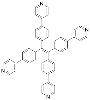 1,1,2,2-四(4-(吡啶-4-基)苯基)乙烯分子结构 (CAS 1227195-24-5)