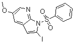 2-碘-5-甲氧基-1-(苯磺酰基)-1H-吡咯并[2,3-b]吡啶分子结构 (CAS 1227267-13-1)