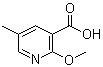 2-Methoxy-5-methyl-3-pyridinecarboxylic acid molecular structure (CAS 1227594-72-0)
