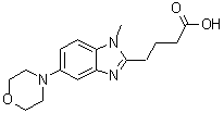 1-甲基-5-(4-吗啉基)-1H-苯并咪唑-2-丁酸分子结构 (CAS 1228552-02-0)
