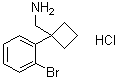 1-(2-溴苯基)环丁烷甲胺盐酸盐分子结构 (CAS 1228879-39-7)