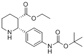 (2R,3S)-乙基2-(4-((叔-丁氧羰基)氨基)苯基)哌啶-3-羧酸酯分子结构 (CAS 1231732-20-9)