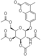 4-甲基-7-[[3,4,6-三-O-乙酰基-2-(乙酰氨基)-2-脱氧-beta-D-吡喃半乳糖基]氧基]-2H-1-苯并吡喃-2-酮分子结构 (CAS 124167-46-0)