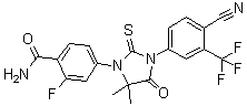 4-[3-[4-Cyano-3-(trifluoromethyl)phenyl]-5,5-dimethyl-4-oxo-2-thioxo-1-imidazolidinyl]-2-fluorobenzamide molecular structure (CAS 1242137-16-1)