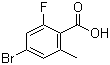 4-溴-2-氟-6-甲基苯甲酸分子结构 (CAS 1242157-23-8)