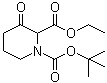 N-叔丁氧羰基-3-氧代哌啶-2-羧酸乙酯分子结构 (CAS 1245782-62-0)