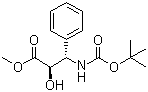 (2R,3S)-N-叔丁氧羰基-3-苯基异丝氨酸甲酯分子结构 (CAS 124605-42-1)