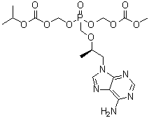 5-[[(1R)-2-(6-Amino-9H-purin-9-yl)-1-methylethoxy]methyl]-2,4,6,8-tetraoxa-5-phosphanonanedioic acid 1-methyl 9-(1-methylethyl) ester 5-oxide molecular structure (CAS 1246812-43-0)