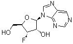 9-(3-脱氧-3-氟-beta-D-呋喃核糖基)-9H-嘌呤分子结构 (CAS 124775-29-7)