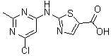 2-[(6-氯-2-甲基-4-嘧啶基)氨基]-5-噻唑羧酸分子结构 (CAS 1251716-89-8)