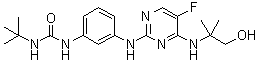 N-(1,1-Dimethylethyl)-N'-[3-[[5-fluoro-4-[(2-hydroxy-1,1-dimethylethyl)amino]-2-pyrimidinyl]amino]phenyl]urea molecular structure (CAS 1251752-12-1)