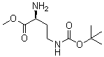 (2S)-2-氨基-4-[(叔丁氧羰基)氨基]丁酸甲酯分子结构 (CAS 125279-44-9)