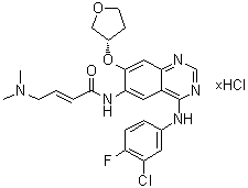 N-[4-[(3-Chloro-4-fluorophenyl)amino]-7-[[(3S)-tetrahydro-3-furanyl]oxy]-6-quinazolinyl]-4-(dimethylamino)-2-butenamide hydrochloride (1:?) molecular structure (CAS 1254955-21-9)