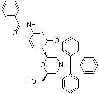 N-[1-[(2R,6S)-6-(羟甲基)-4-三苯甲基吗啉-2-基]-2-氧代-1,2-二氢嘧啶-4-基]苯甲酰胺分子结构 (CAS 125515-31-3)