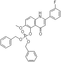 Phosphoric acid 2-(3-fluorophenyl)-1,4-dihydro-6-methoxy-4-oxo-5-quinolinyl bis(phenylmethyl) ester molecular structure (CAS 1256037-58-7)