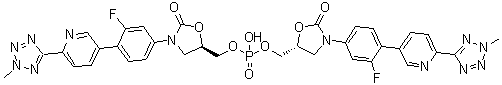 (5R,5'R)-5,5'-[磷酸亚基二(氧基亚甲基)]双[3-[3-氟-4-[6-(2-甲基-2H-四唑-5-基)-3-吡啶基]苯基]-2-恶唑烷酮]分子结构 (CAS 1256966-02-5)